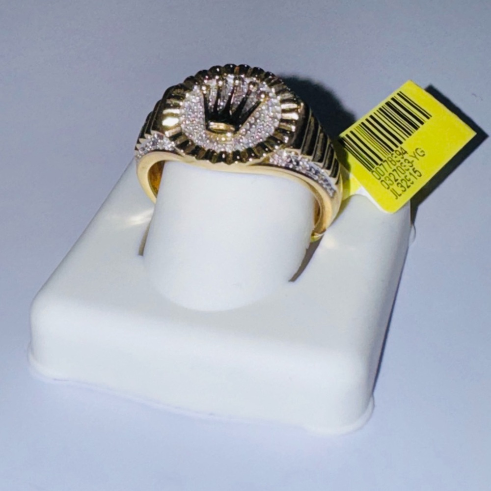 10k Solid Gold Real Diamond Mens Ring, Luxury Crown Ring, FREE APPRAISAL, SALE! - Picture 3 of 8